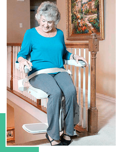 Easy Climber Stair Lift Woman Using Stair Lift