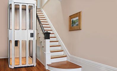 Easy-Climber-Home-Elevator-Beside-Stairs